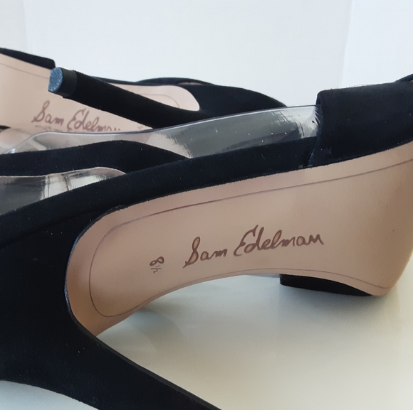 SAM EDELMAN Aly Ankle Strap Black Suede Dressy High Heel Sandal Sz 8.5 - NWT - Picture 10 of 10
